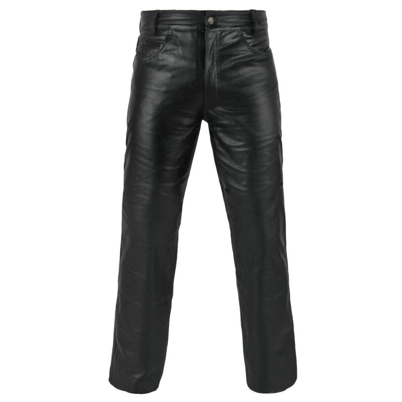 FNine Premium Leather Pants (42 Inches Waist) Black - Image 3